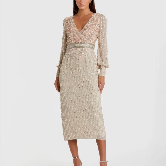 Glamorous Long Sleeve Sequin Dress in Size 24